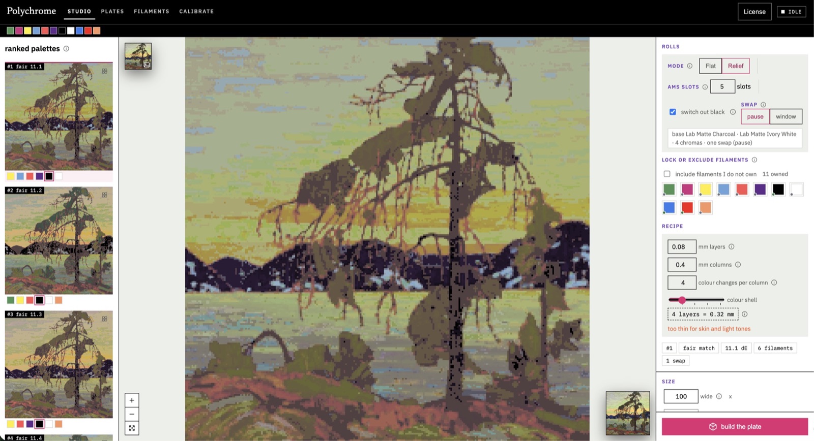 Polychrome running on a desktop with the studio view open