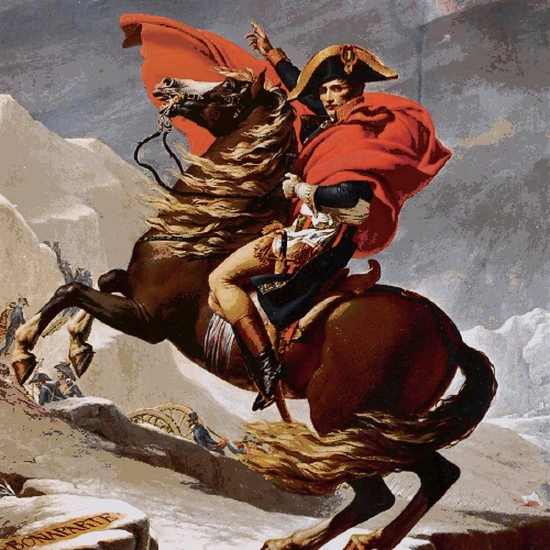 Polychrome prediction of Napoleon with warmer amber shadows, using the Amber shadows palette
