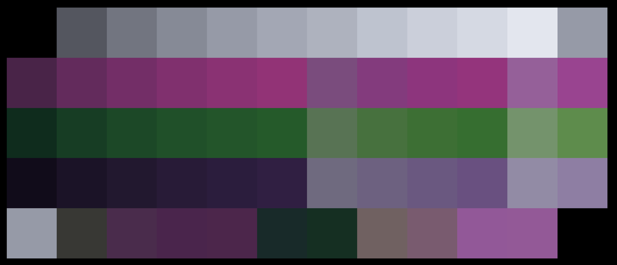 Before calibrating: the on-screen version of the printed card above, with greyer whites and darker greens
