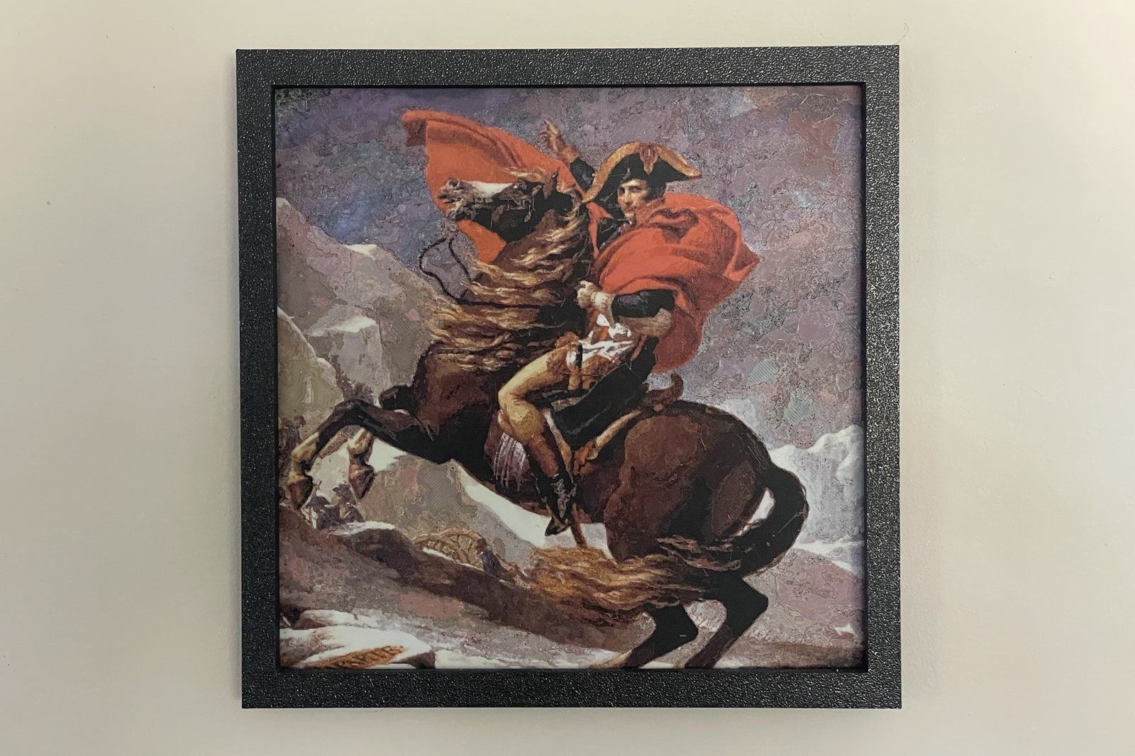 My framed Polychrome print of Napoleon Crossing the Alps on my wall